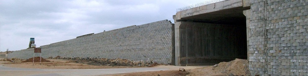 Reinforced Soil Retaining Wall(block)/Eight lane Expressway as Outer Ring Road to Hyderabad in A.P. for Ramky Infrastructure Limited