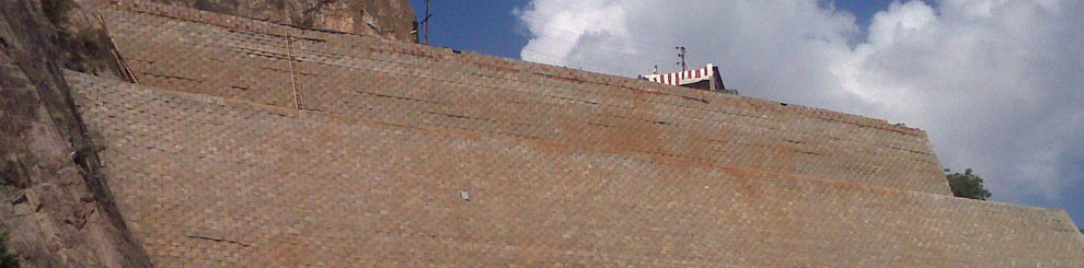 Reinforced Soil Retaining Wall for WIDENING OF ROAD AT GHAT ROAD NEAR OME CIRCLE for Endowment Department of AP